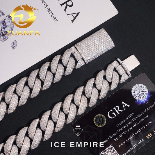 Iced Out Rose Gold Plated Moissanite Cuban Chain