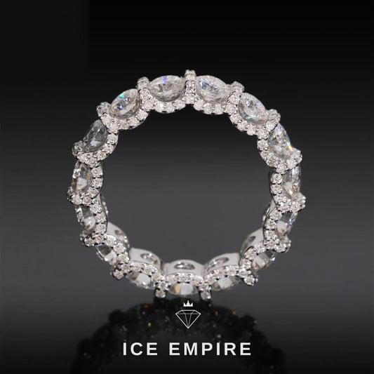 Iced Out 925 Silver Moissanite Hoop Earrings
