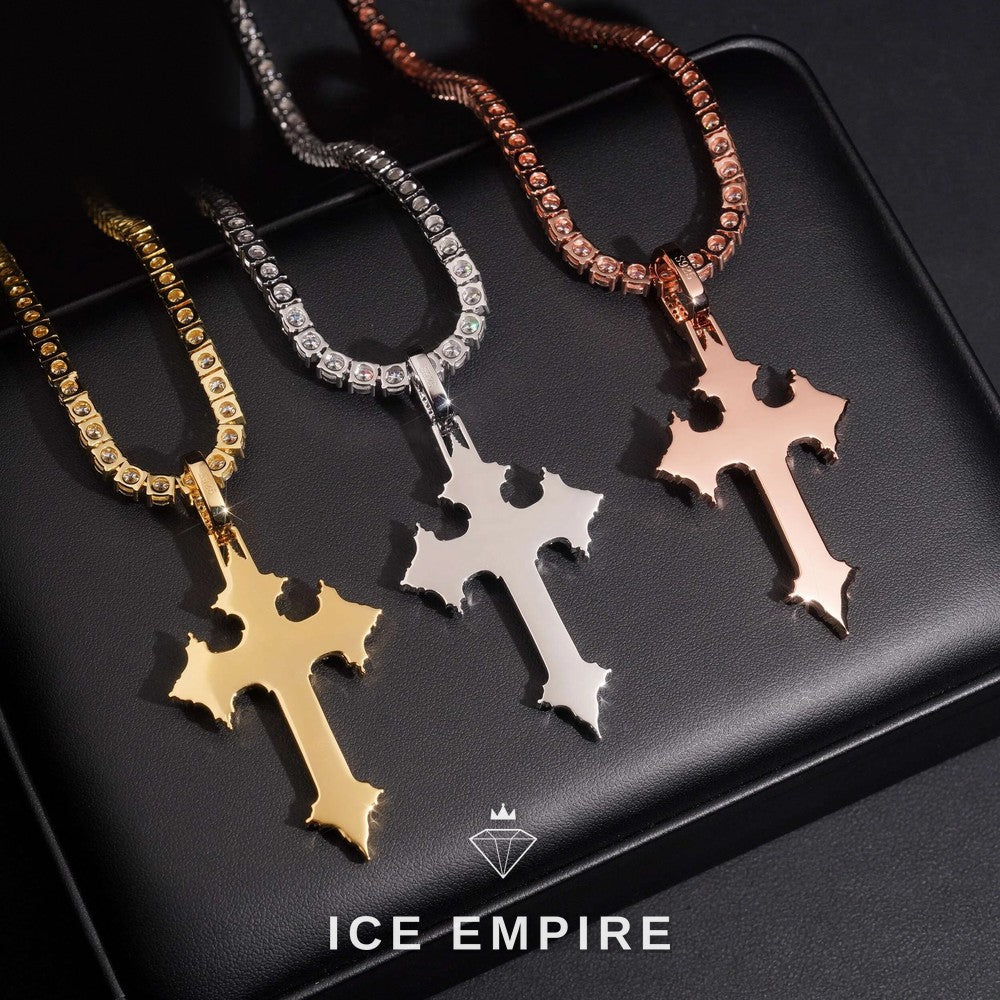 Iced Out Rose Gold Plated Moissanite Pendant