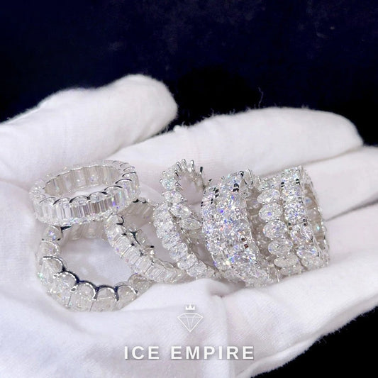 Iced Out 925 Silver Moissanite Ring