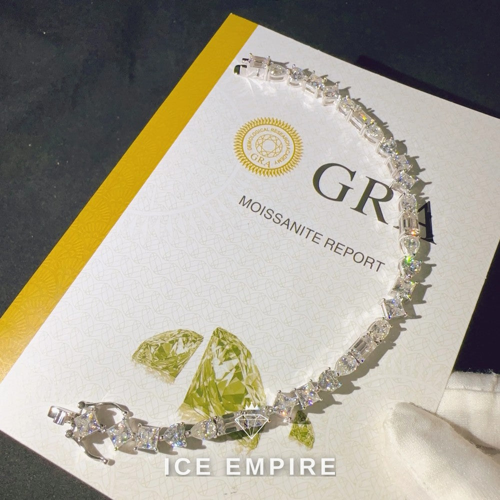 Iced Out 925 Silver Moissanite Tennis Chain