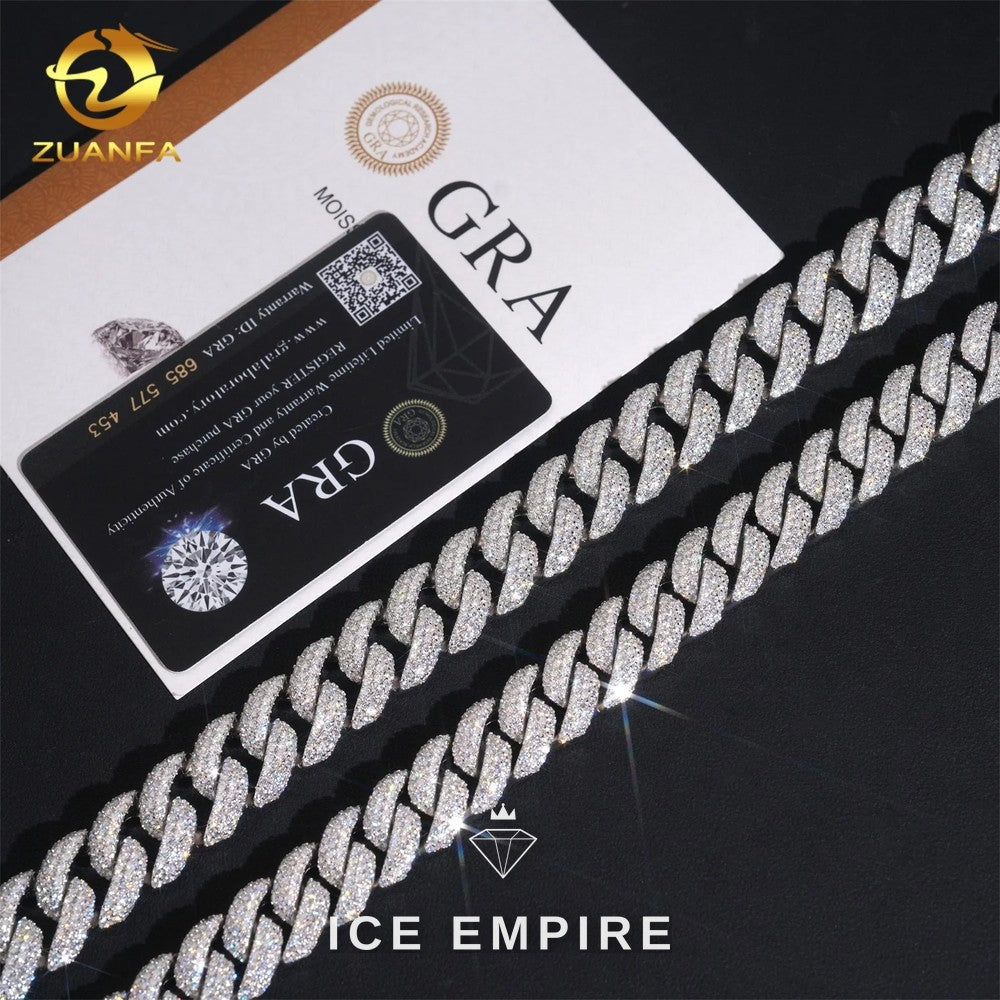Iced Out Rose Gold Plated Moissanite Cuban Chain