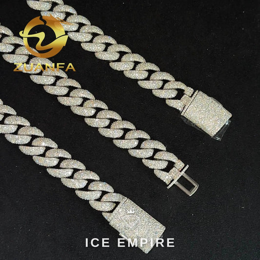 Iced Out Rose Gold Plated Moissanite Cuban Chain
