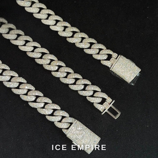 Iced Out Rose Gold Plated Moissanite Cuban Chain