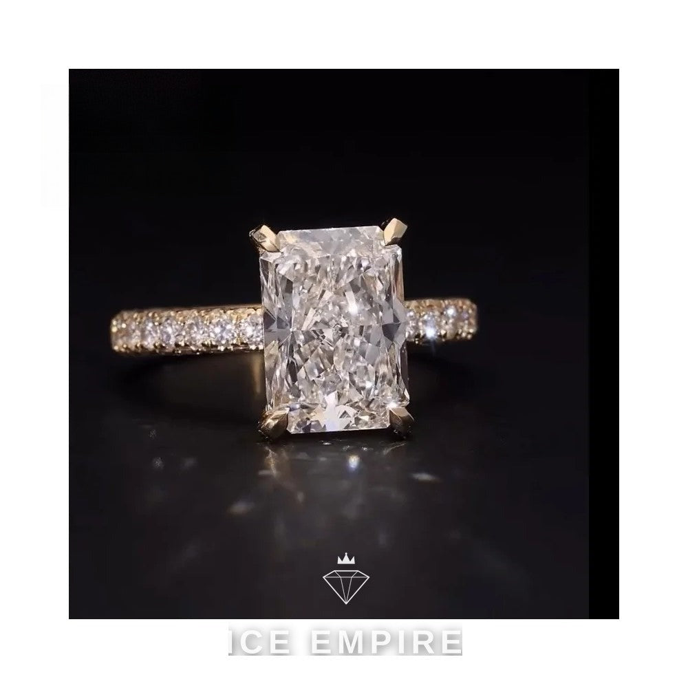 Iced Out Gold Plated Lab Grown Diamond Wedding Band