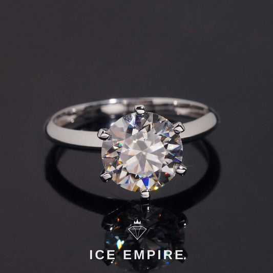 Iced Out Rose Gold Plated Moissanite Engagement Ring