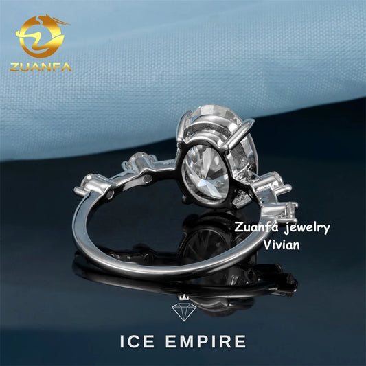 Iced Out 925 Silver Moissanite Ring