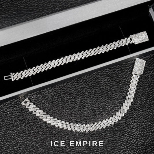 Iced Out Rose Gold Plated Moissanite Cuban Chain