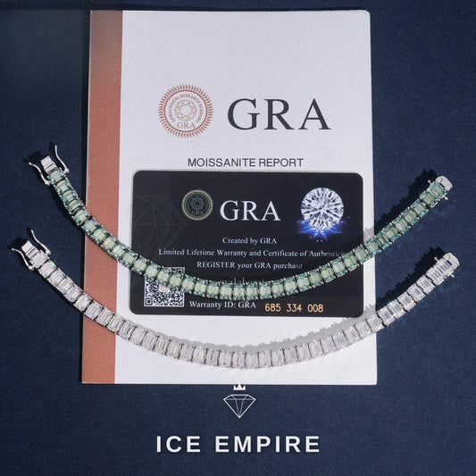Iced Out 925 Silver Moissanite Tennis Bracelet
