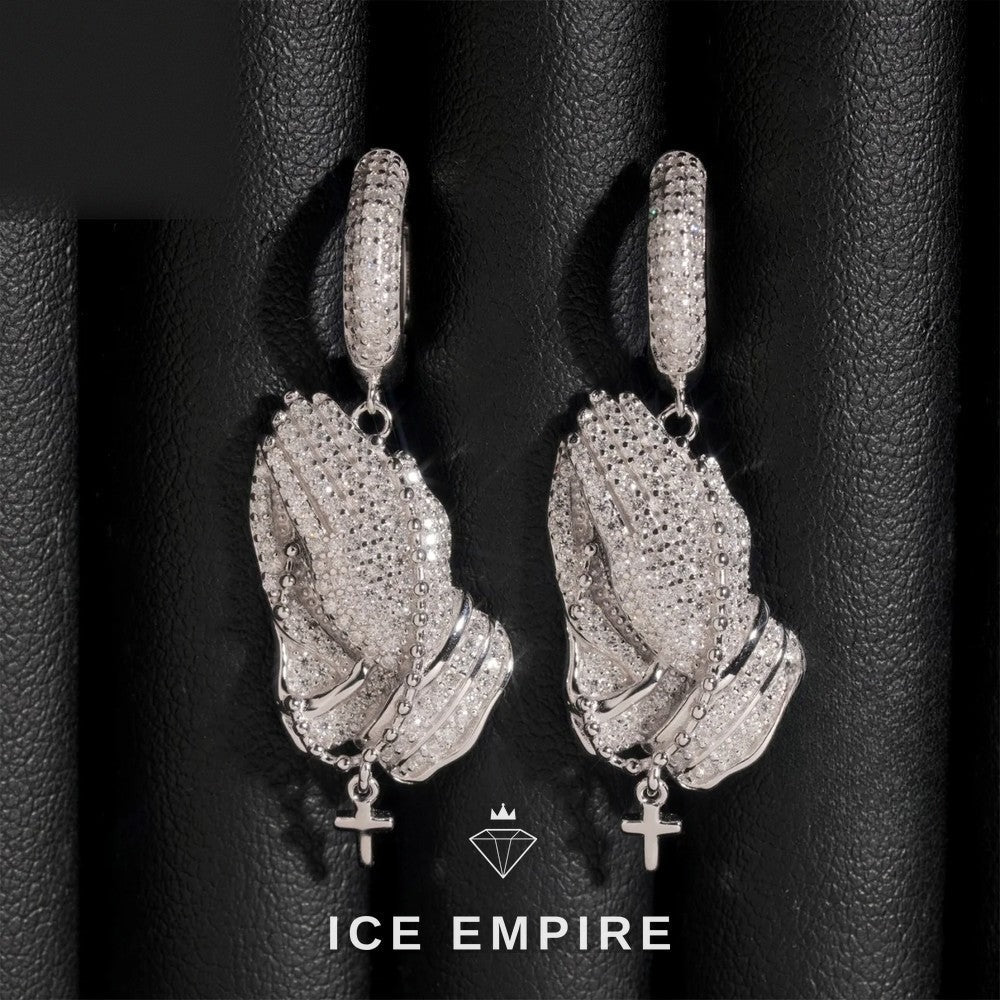 Iced Out 925 Silver Moissanite Stud Earrings