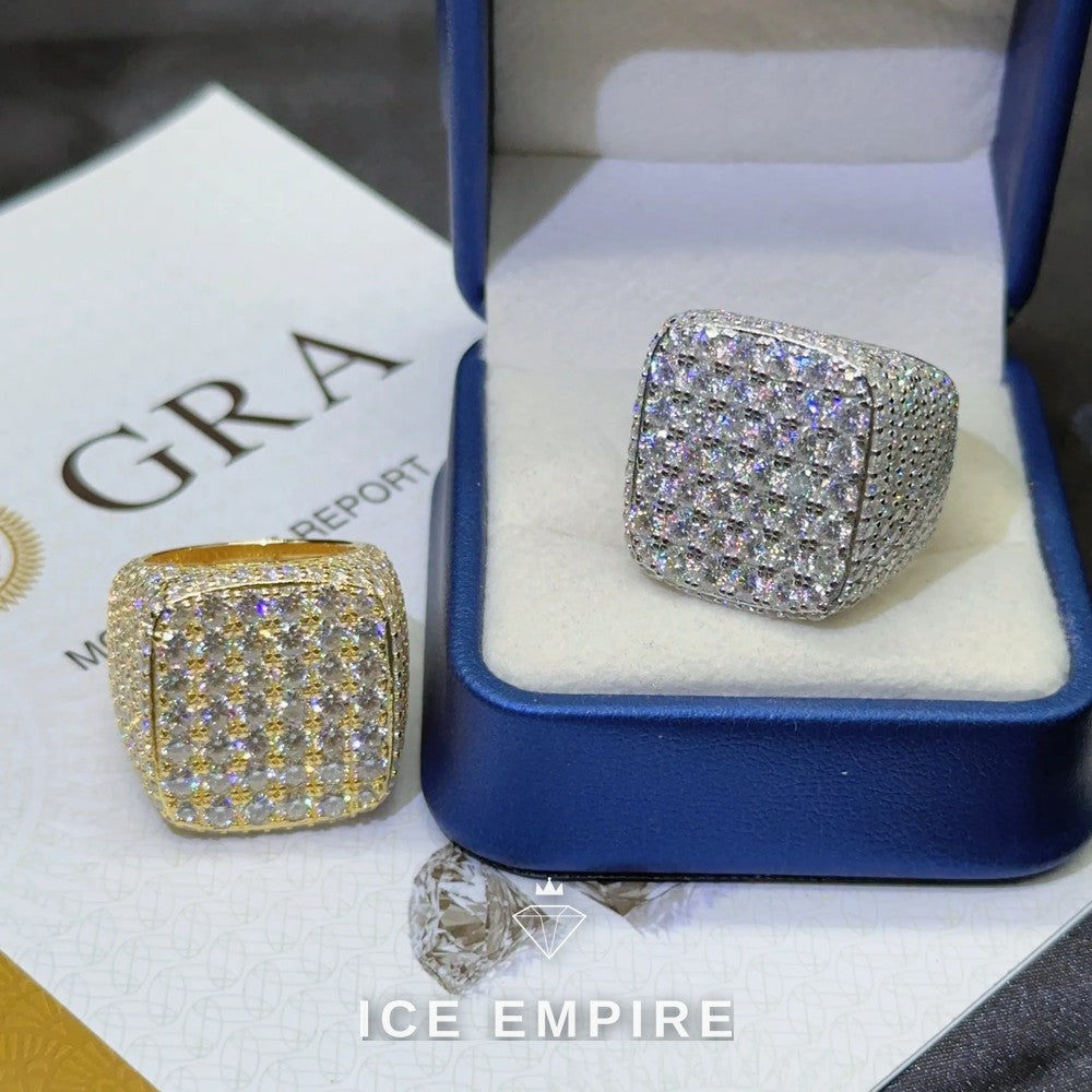 Iced Out 925 Silver Moissanite Ring