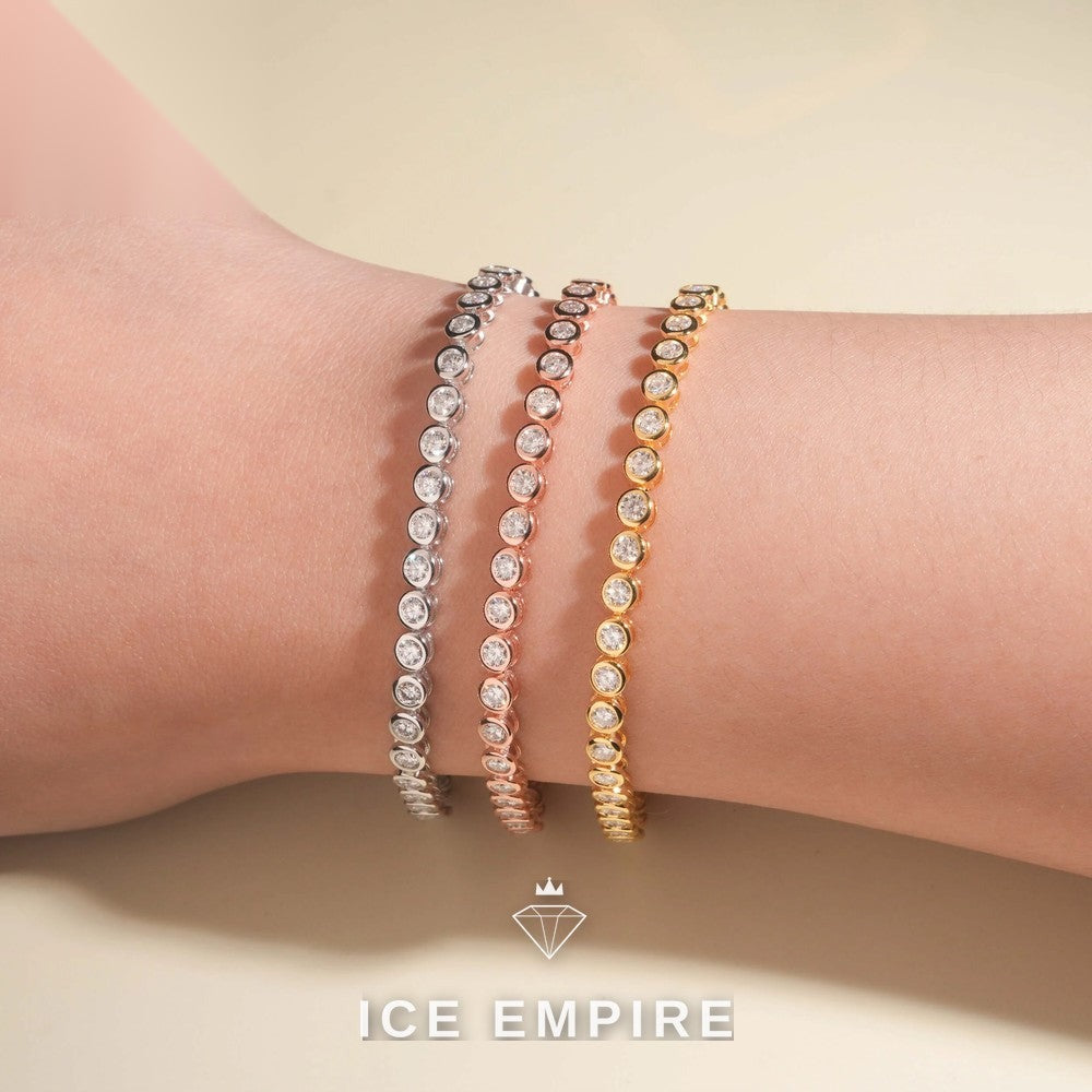 Iced Out 925 Silver Moissanite Tennis Bracelet