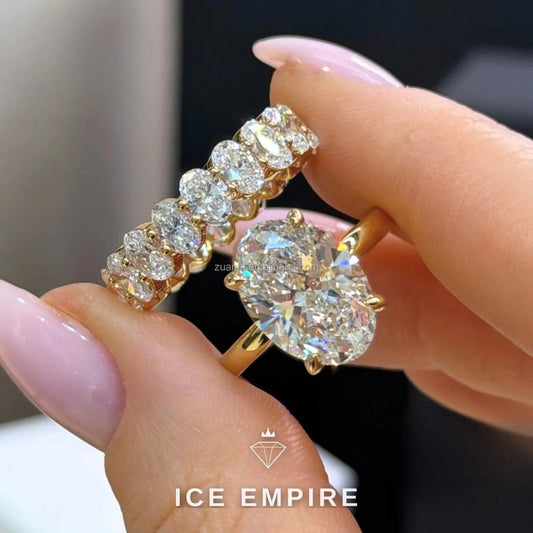 Iced Out 14K Gold Lab Grown Diamond Engagement Ring
