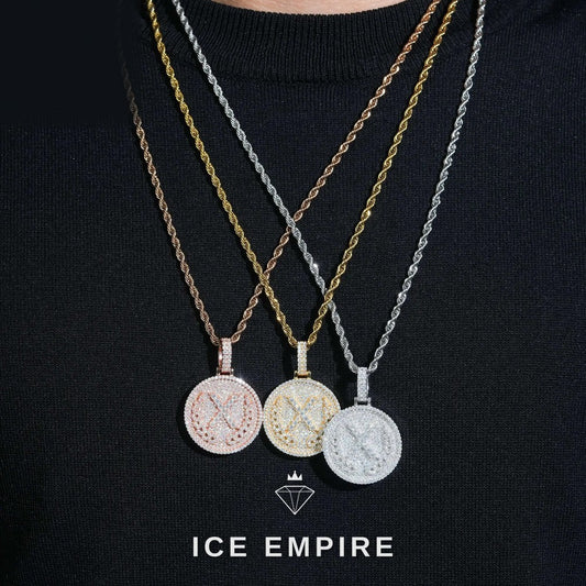 Iced Out Rose Gold Plated Moissanite Pendant