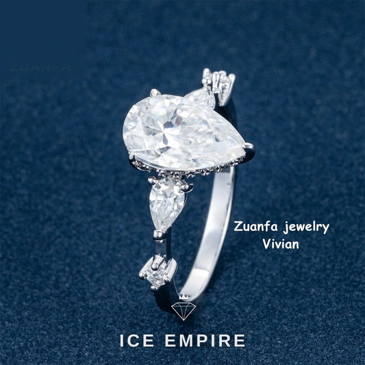 Iced Out Rose Gold Plated Moissanite Ring