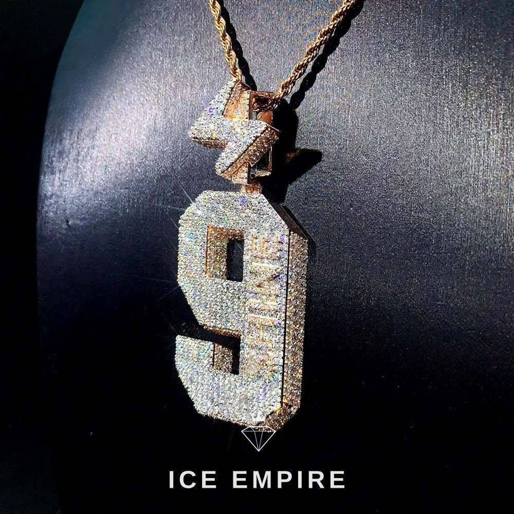 Iced Out Baguette 925 Silver Pendant