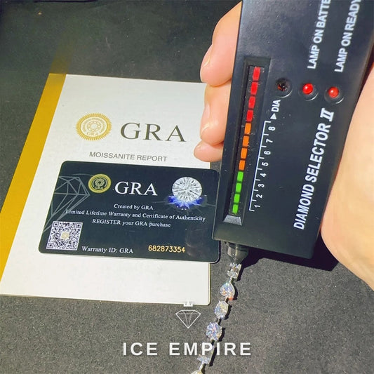 Iced Out 925 Silver Moissanite Tennis Chain