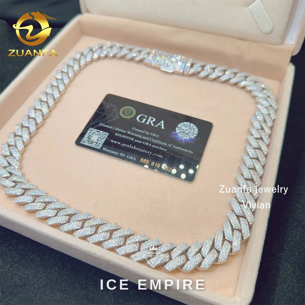 Iced Out Rose Gold Plated Moissanite Cuban Chain