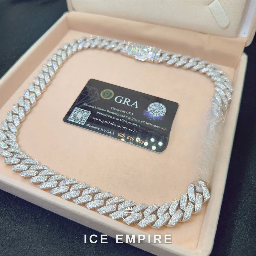Iced Out Rose Gold Plated Moissanite Cuban Chain