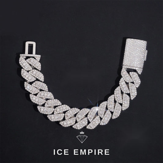 Iced Out Gold Plated Moissanite Cuban Chain