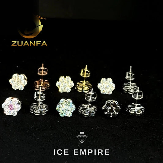 Iced Out 925 Silver Moissanite Earrings