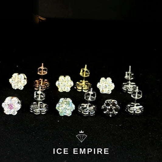 Iced Out 925 Silver Moissanite Earrings