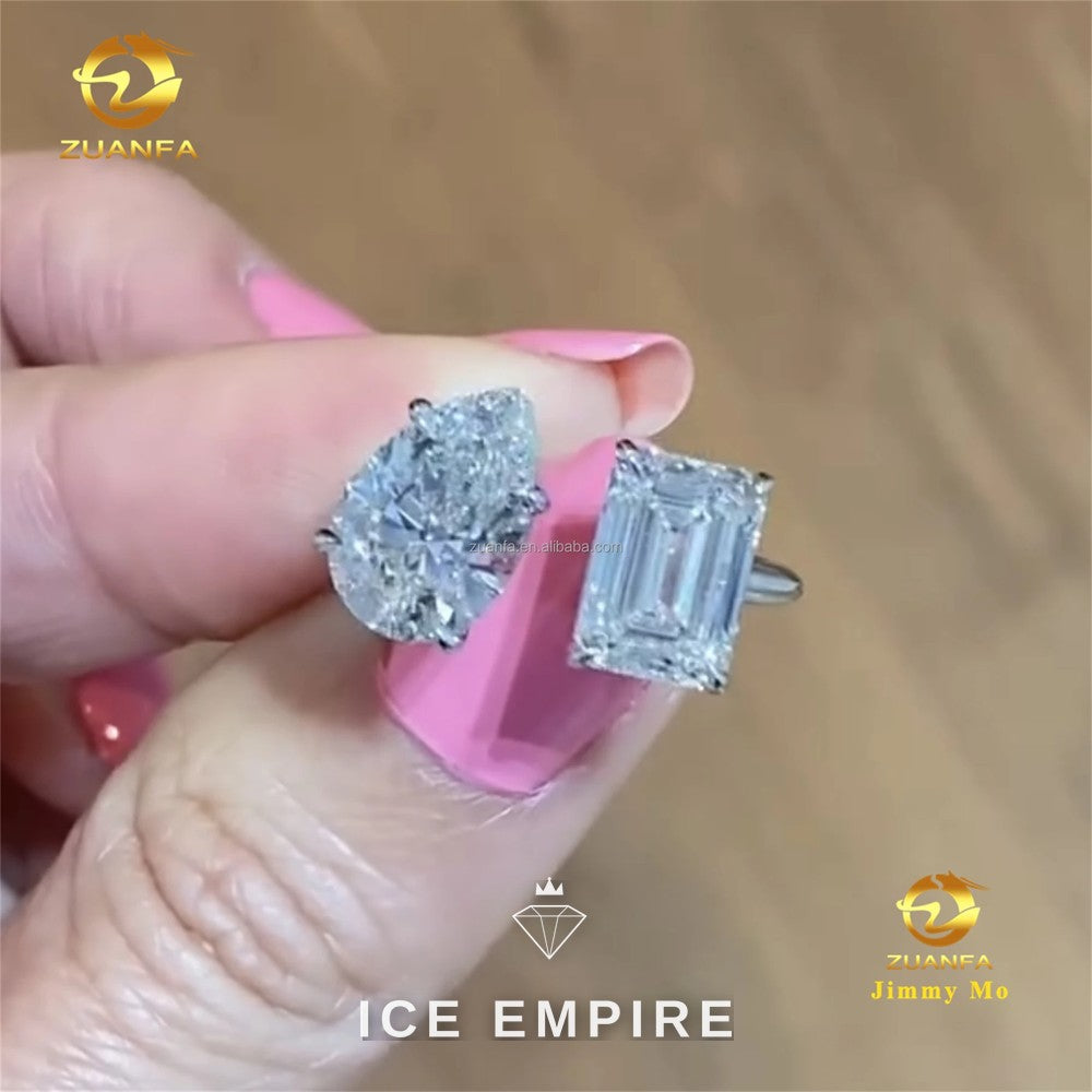 Iced Out Gold Plated Lab Grown Diamond Engagement Ring