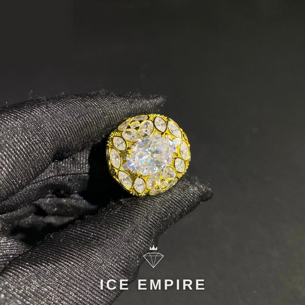 Iced Out 925 Silver Moissanite Ring