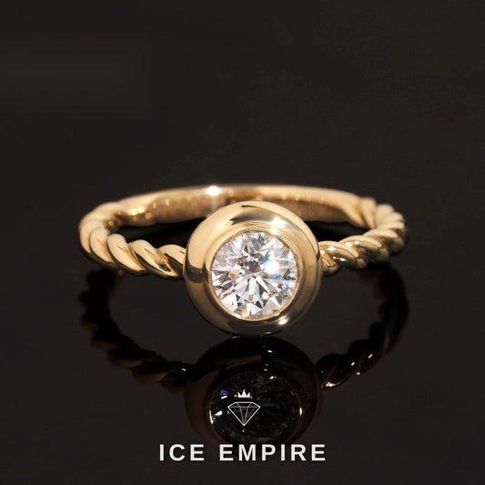 Iced Out 18K Gold Lab Grown Diamond Engagement Ring