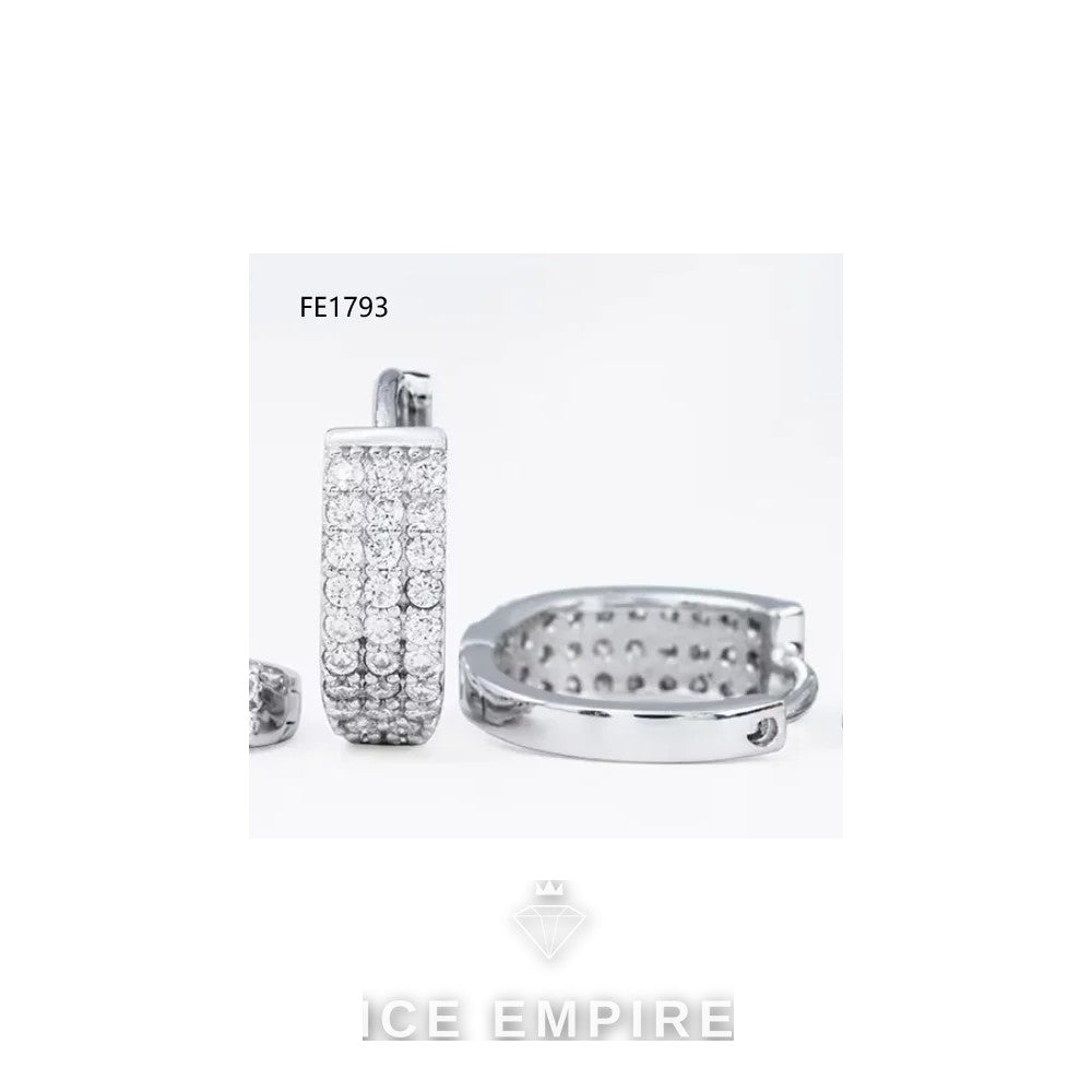 Iced Out Rose Gold Plated Moissanite Hoop Earrings