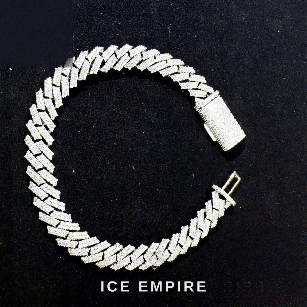 Iced Out 925 Silver Moissanite Cuban Chain