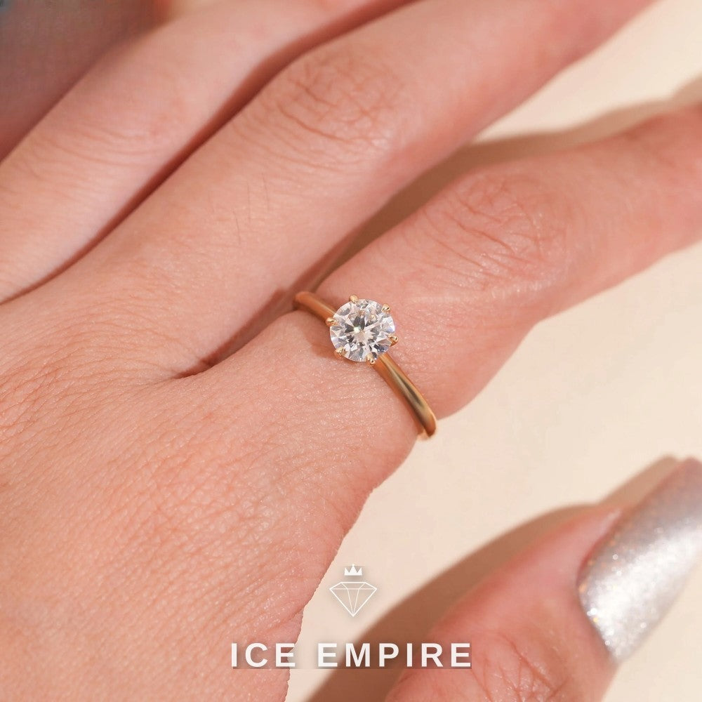 Iced Out 14K Gold Moissanite Wedding Band