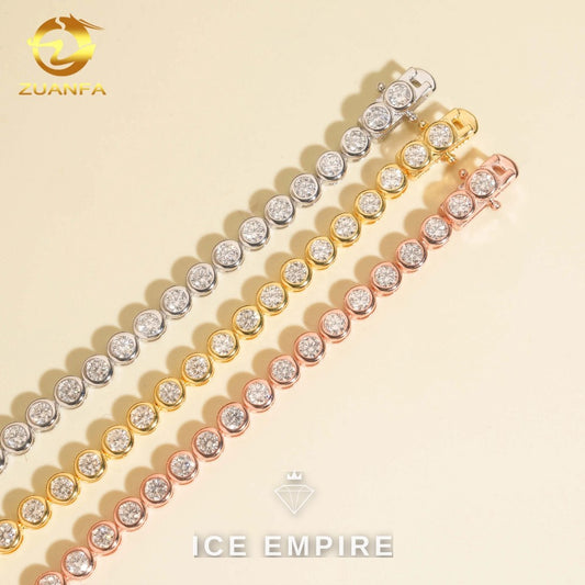 Iced Out 925 Silver Moissanite Tennis Bracelet