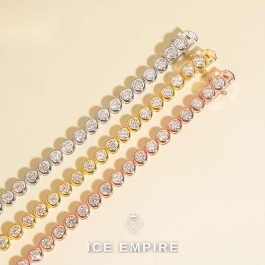 Iced Out 925 Silver Moissanite Tennis Bracelet