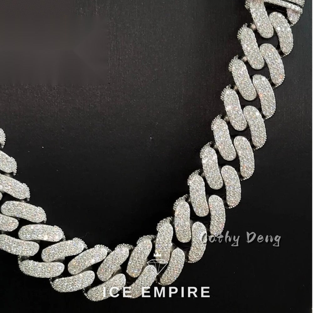 Iced Out Rose Gold Plated Moissanite Cuban Chain