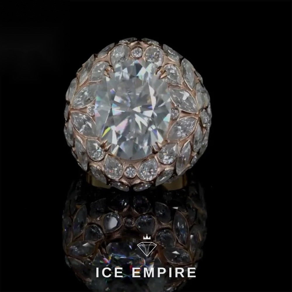 Iced Out 925 Silver Moissanite Ring