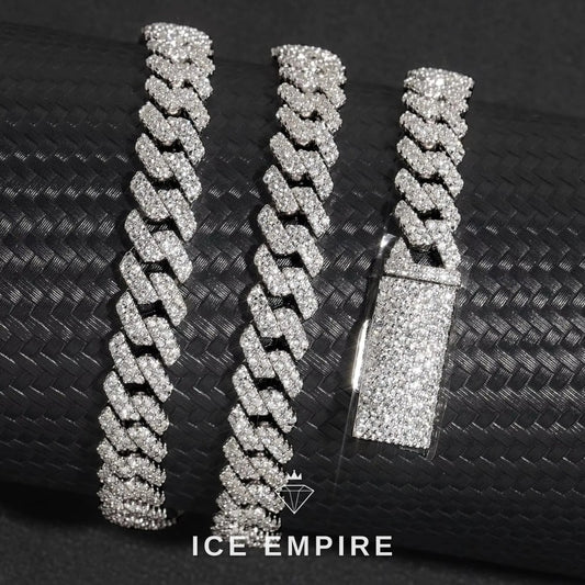 Iced Out Rose Gold Plated Moissanite Cuban Chain