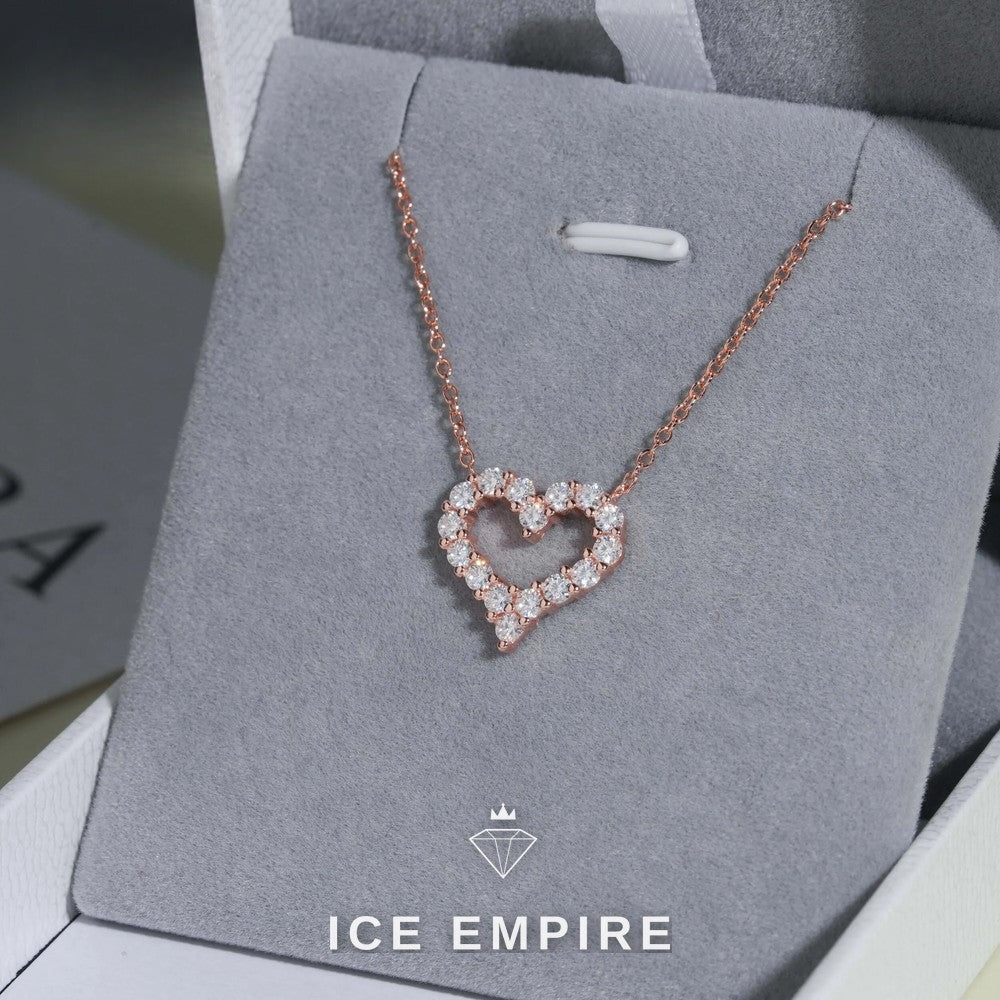 Iced Out Heart 925 Silver Moissanite Pendant