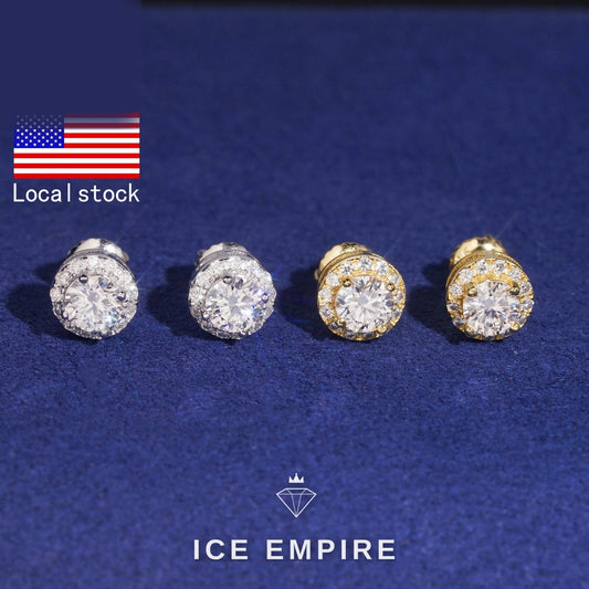 Iced Out 925 Silver Moissanite Earrings