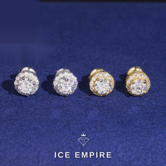 Iced Out 925 Silver Moissanite Earrings