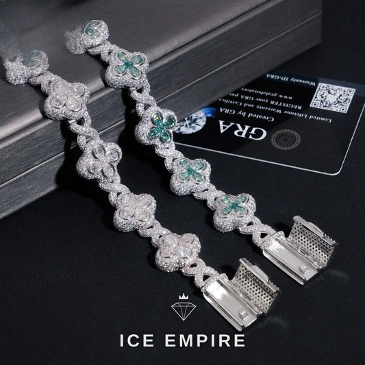 Iced Out 925 Silver Moissanite Cuban Chain