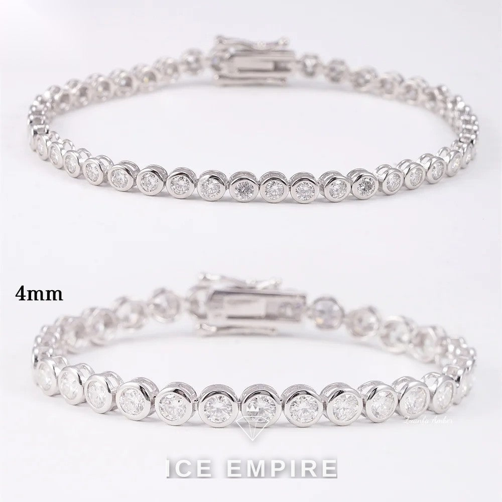 Iced Out 925 Silver Moissanite Tennis Chain