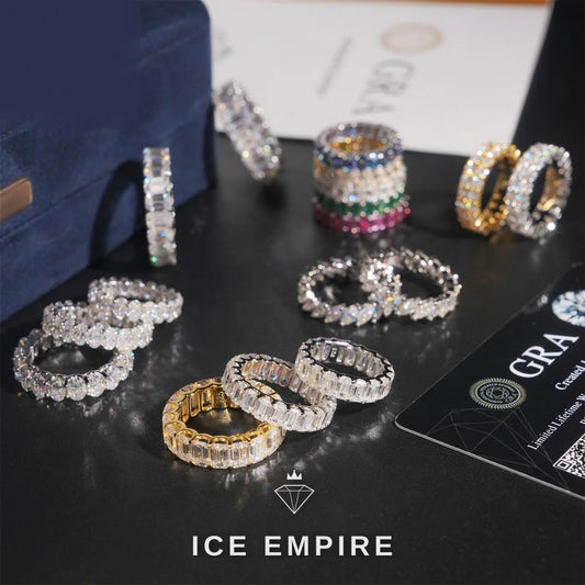 Iced Out Gold Plated Moissanite Engagement Ring