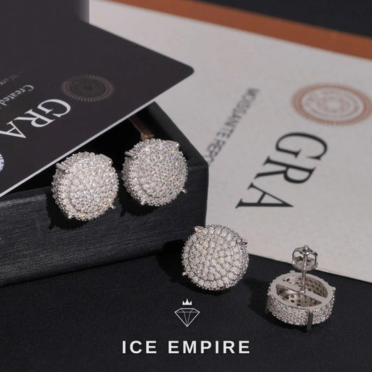 Iced Out Gold Plated Moissanite Stud Earrings