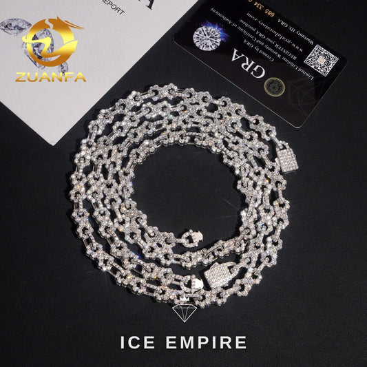 Iced Out Rose Gold Plated Moissanite Cuban Chain