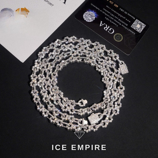 Iced Out Rose Gold Plated Moissanite Cuban Chain