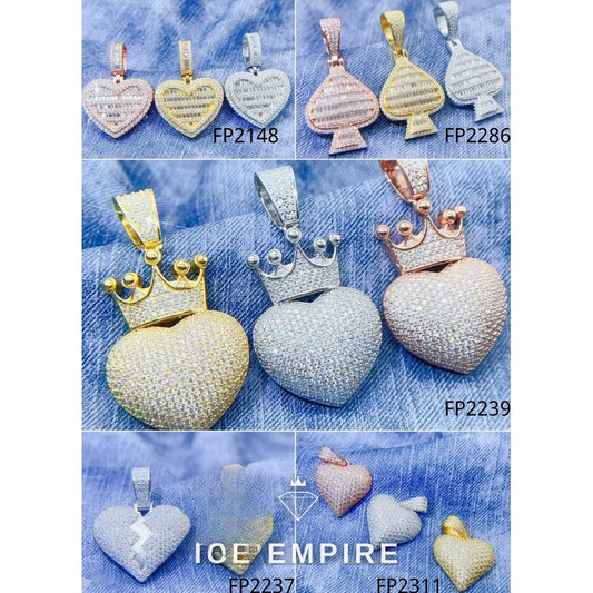 Iced Out Heart Rose Gold Plated Pendant