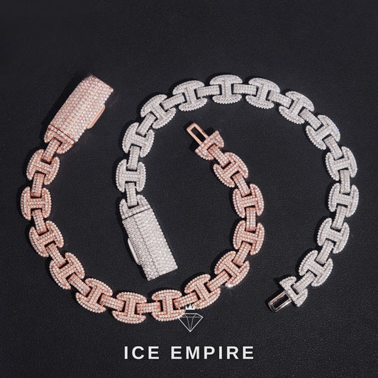 Iced Out Rose Gold Plated Moissanite Cuban Chain