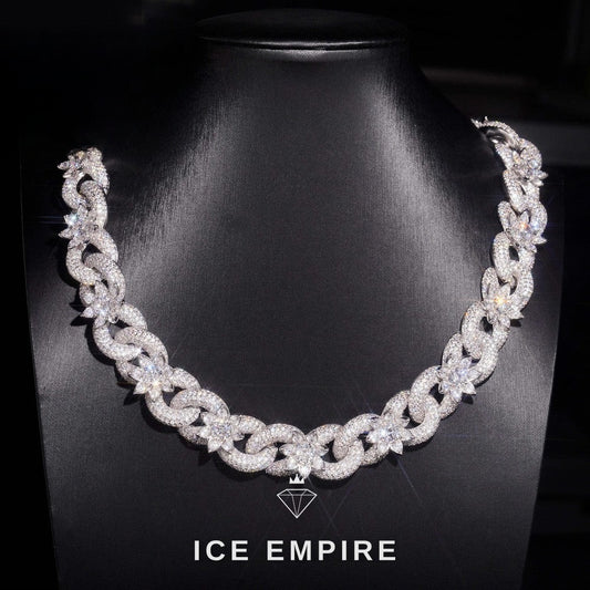 Iced Out 925 Silver Moissanite Cuban Chain