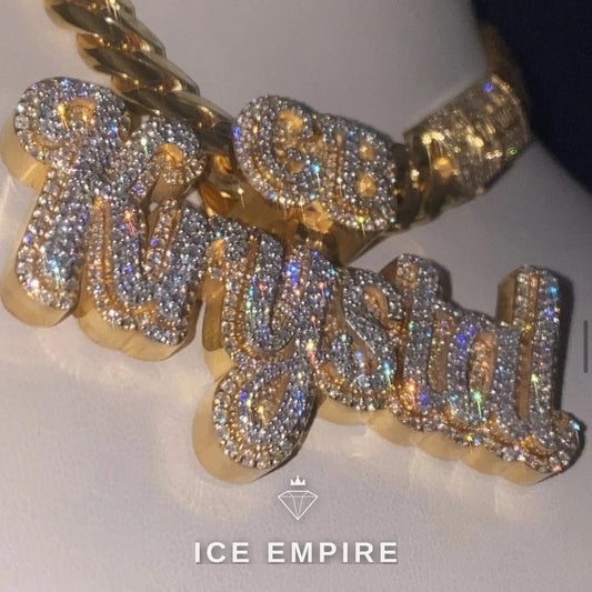 Iced Out Baguette 925 Silver Moissanite Pendant
